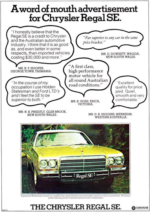1978 CL Chrysler Valiant Regal SE